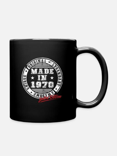 Retro Patch Jahrgang 1970 Geburtstag Geschenk - Tasse einfarbig - Schwarz