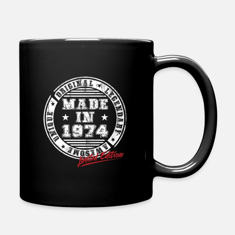Retro Patch Jahrgang 1974 Geburtstag Geschenk - Tasse einfarbig - Schwarz