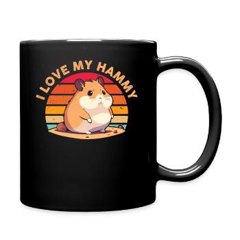 Ich Liebe Mein Hammy-Retro-T-Shirt - Tasse einfarbig - Schwarz - Rechts