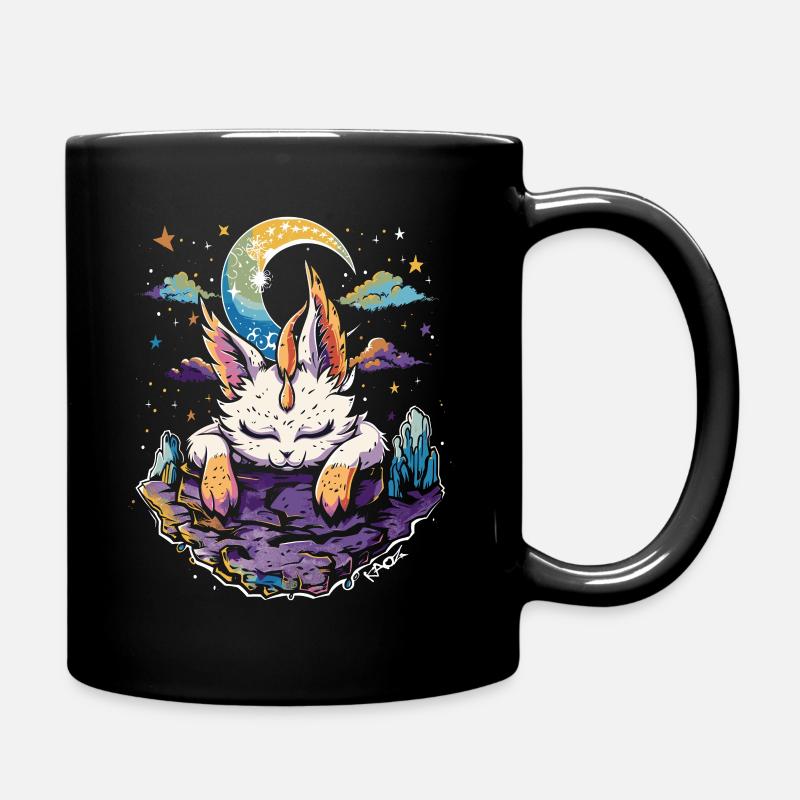 Universum Himmel Mond Traumfänger Schlafende Katze - Tasse einfarbig - Schwarz