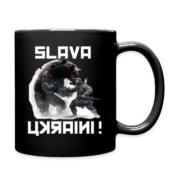 Slava Ukraini Ukraine soldiers gift - Full Colour Mug - black - Right