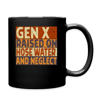 Retro Gen X Raised on Hose Water and Neglect men - Full Colour Mug - black - Right