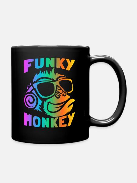 Lustiger Affe - Tasse einfarbig - Schwarz