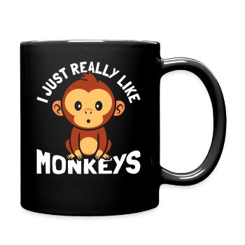 I just like monkeys a lot - Full Colour Mug - black - Right