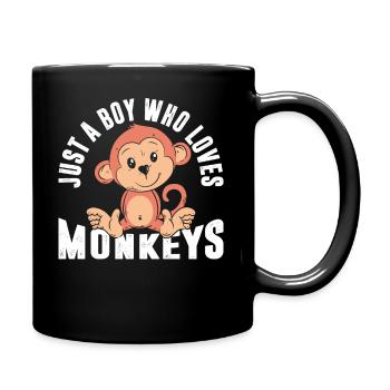 Just a boy who loves monkeys - Full Colour Mug - black - Right