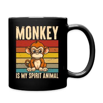Le singe est mon animal fantôme rétro - Mug uni - noir - Droite