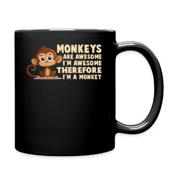 Monkeys are great - Full Colour Mug - black - Right