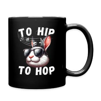 Osterhase Cool Hase Hip Hop Sonnenbrille Musik Fun - Tasse einfarbig - Schwarz - Rechts