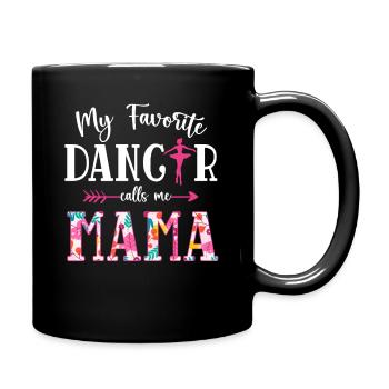 Ma danseuse préférée m’appelle Mama Ballet Floral - Mug uni - noir - Droite
