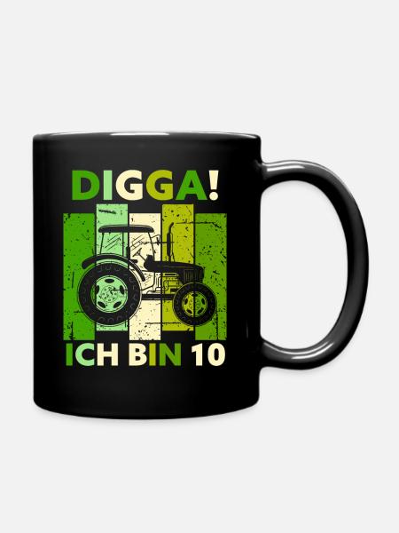 10. Geburtstag Junge Traktor Geschenk Landwirt - Tasse einfarbig - Schwarz