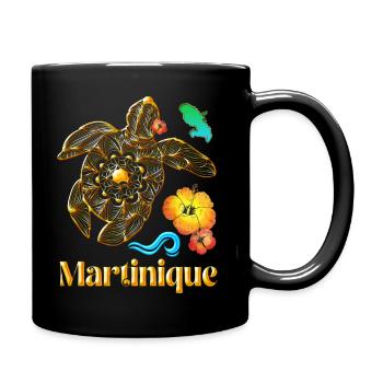 Martinique The Island of Flowers Turtle West Indies - Full Colour Mug - black - Right