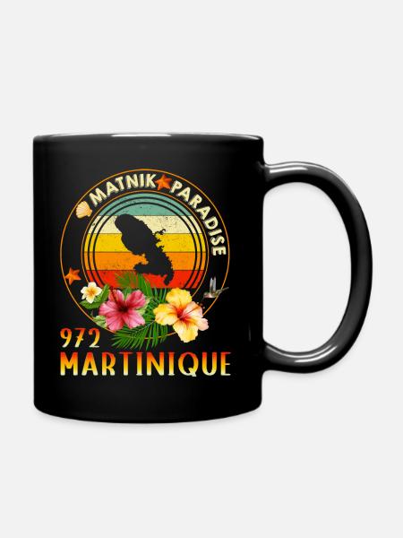Martinique Paradise Matnik 972 Vintage Damen Herren - Tasse einfarbig - Schwarz