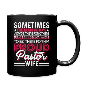 Pastor Proud Pastor Wife - Full Colour Mug - black - Right