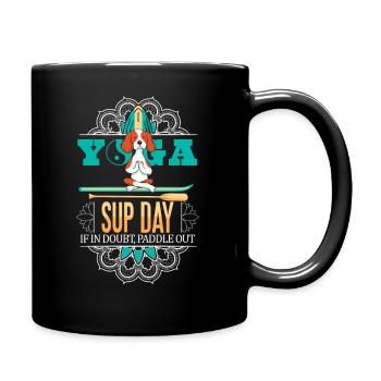 SUP paddleboarding Stand Up Paddle Hunde Yoga - Tasse einfarbig - Schwarz - Rechts