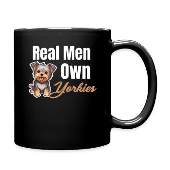 De vrais hommes possèdent des Yorkies Weimaran - Mug uni - noir - Droite