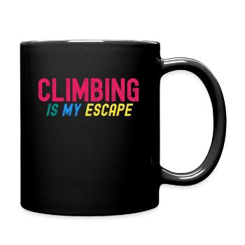 Klettern ist meine Flucht - Tasse einfarbig - Schwarz - Rechts
