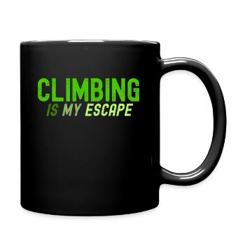 Klettern ist meine Flucht - Tasse einfarbig - Schwarz - Rechts
