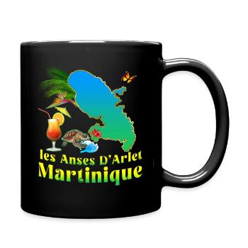 Martinique Anses D'Arlet Turtle Beach Cocktail - Full Colour Mug - black - Right