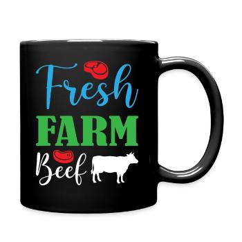 Bœuf fermier frais - Mug uni - noir - Droite