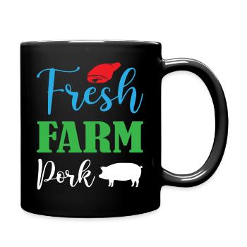 Porc fermier frais - Mug uni - noir - Droite