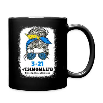 T21 World Down Syndrome Day 321 Awareness Support - Full Colour Mug - black - Right
