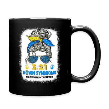 Rock Your Socks Down-Syndrom Bewusstseinstag Messy - Tasse einfarbig - Schwarz - Rechts