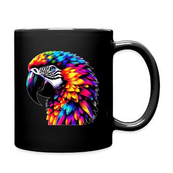 Parrot, Macaw - Full Colour Mug - black - Right