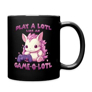 Kawaii Axolotl Gamer T | Anime Gamer Outfit | - Full Colour Mug - black - Right