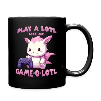 Niedliches Gamer T | Axolotl Gamer Outfit | Otaku - Tasse einfarbig - Schwarz - Rechts