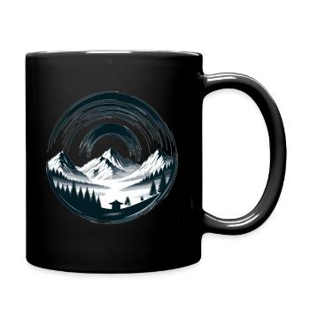 Contemplative mountain landscape - Full Colour Mug - black - Right