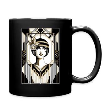 Elegante Flapper der 1920er - Tasse einfarbig - Schwarz - Rechts