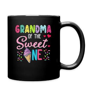 Grandma of Sweet 1 First Birthday Ice Cream - Full Colour Mug - black - Right