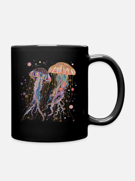 Qualle Geschenk - Tasse einfarbig - Schwarz