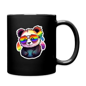 LGBTQ Panda - Tasse einfarbig - Schwarz - Rechts