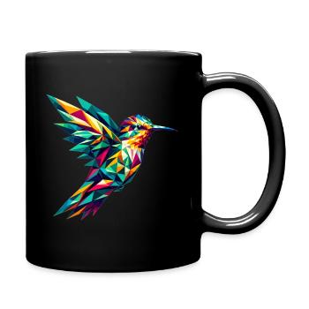 Colibri dans la représentation polygonale - Mug uni - noir - Droite