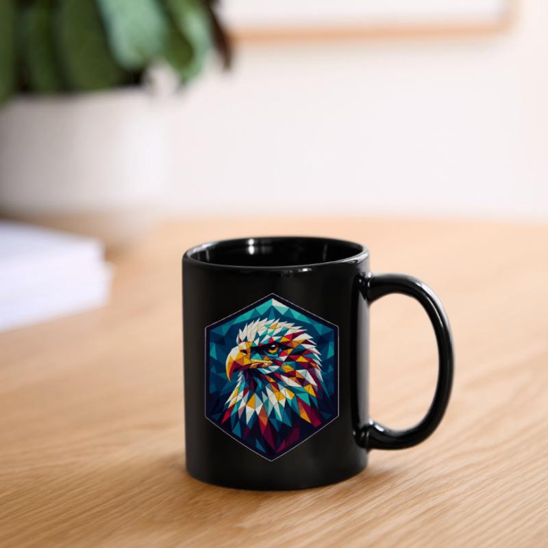 Pygargue à queue blanche dans la représentation polygonale Mug uni
