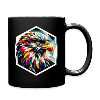 Pygargue à queue blanche dans la représentation polygonale - Mug uni - noir - Droite