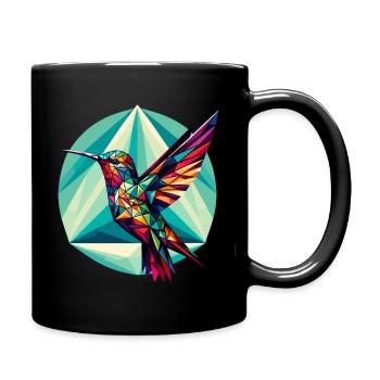 Colibri dans la représentation polygonale - Mug uni - noir - Droite