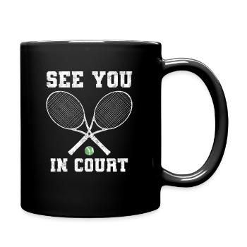See You In Court Federballspieler - Tasse einfarbig - Schwarz - Rechts