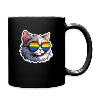 LGBTQ Katze - Tasse einfarbig - Schwarz - Rechts