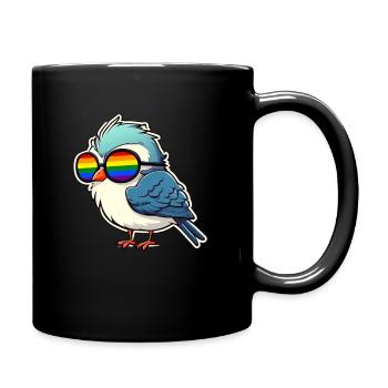 LGBTQ Vogel - Tasse einfarbig - Schwarz - Rechts