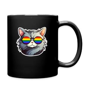 LGBTQ Katze - Tasse einfarbig - Schwarz - Rechts