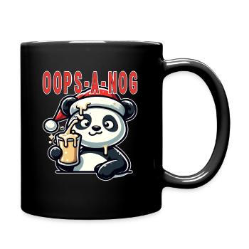 Oops a Nog, Adorable Spilled Eggnog Panda - Full Colour Mug - black - Right