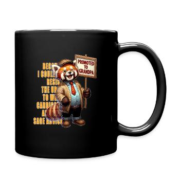 Promoted to Grandpa, Red Panda Sage Advice - Full Colour Mug - black - Right