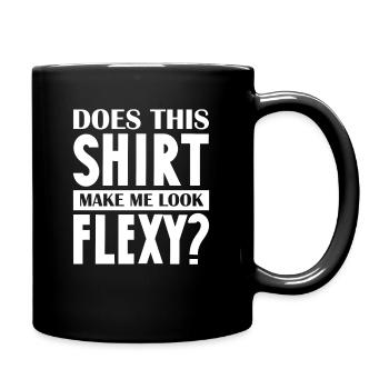Does this Motive make me look flexy - Full Colour Mug - black - Right