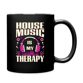 House Music Is My Therapy - Full Colour Mug - black - Right
