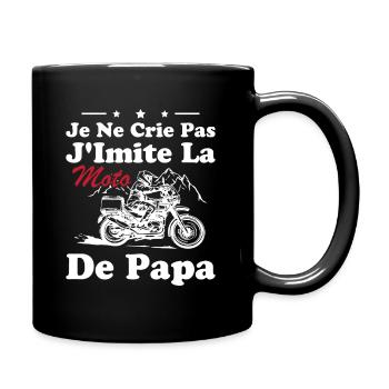 I'm not yelling I'm imitating dad's motorcycle humor - Full Colour Mug - black - Right