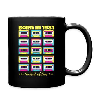 Born in 1981 Classic cassette tape original gift - Full Colour Mug - black - Right