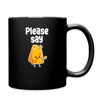 Please say cheese puns, - Full Colour Mug - black - Right
