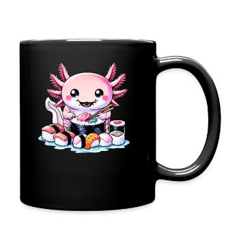 Axolotl- Und Sushi-liebhaber, Japanische - Tasse einfarbig - Schwarz - Rechts